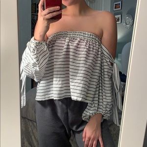 Striped off the Shoulder blouse